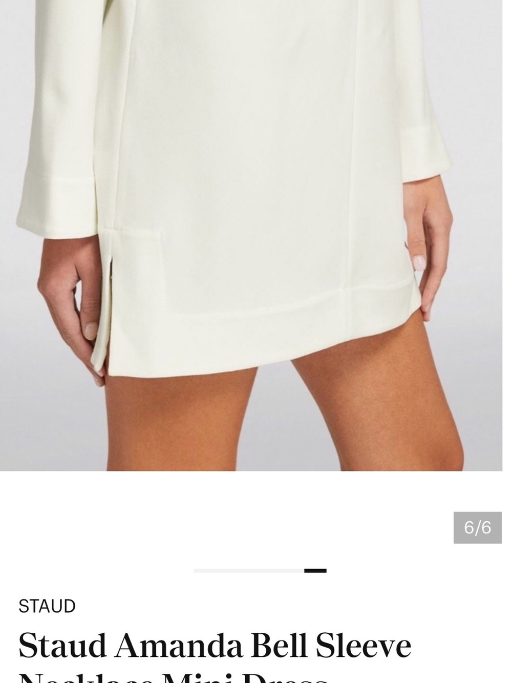 STAUD Cream Long-Sleeve Chain-Neck dress - Picture 7 of 7